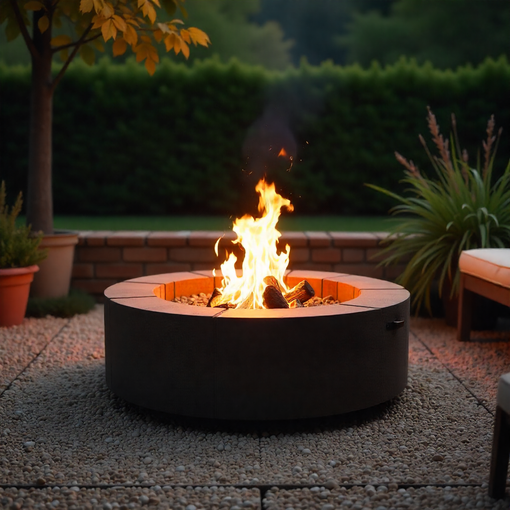 Backyard Fire Pit on a Gravel Base