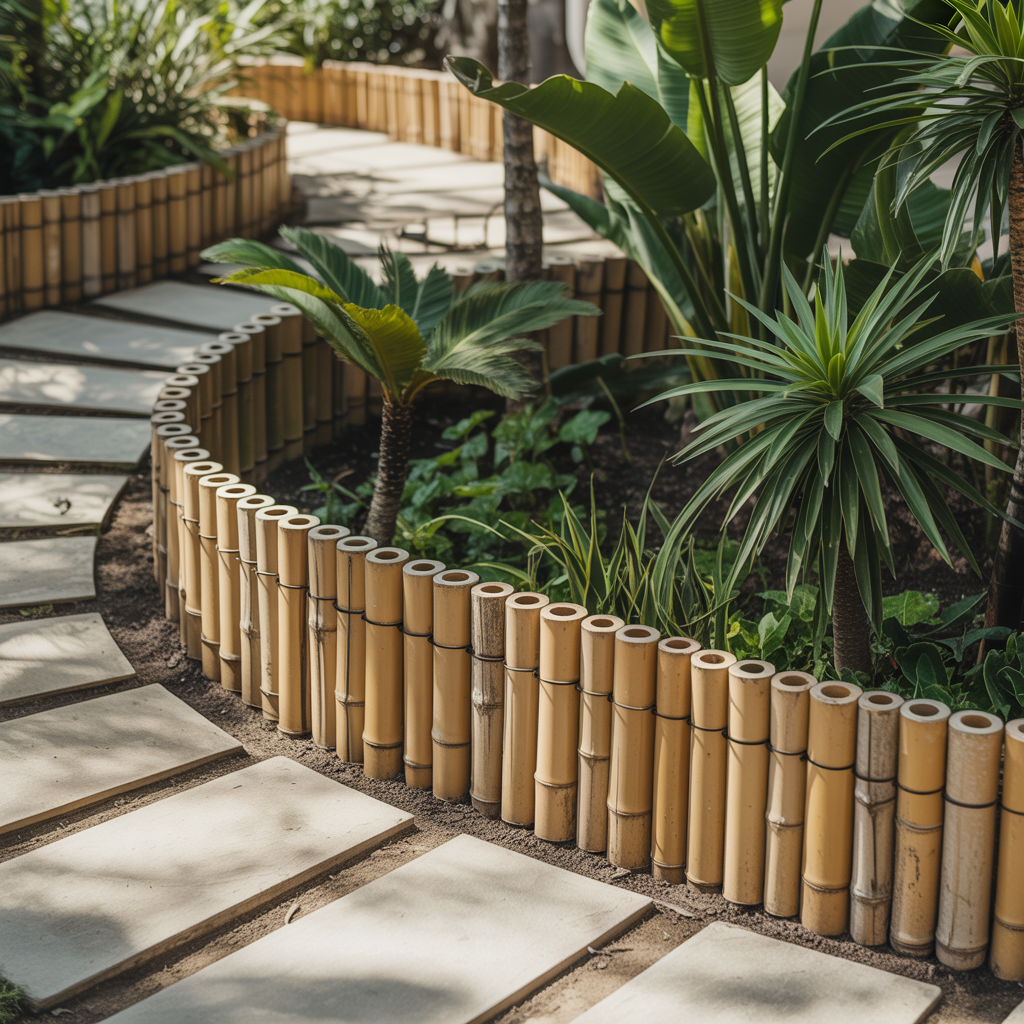 Garden Edging DIY: 15 Easy Ideas to Upgrade Your Yard 14 Bamboo Garden Edging