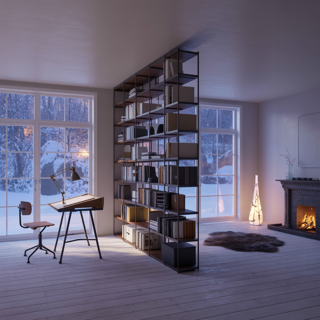 Best 15 Living Room Office Ideas to Maximize Space 5 Bookshelf Divider for Privacy