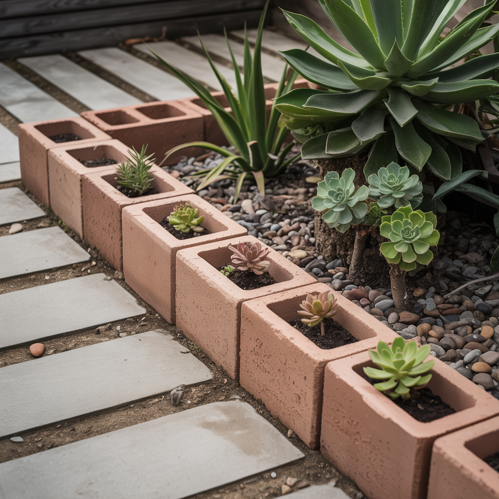 Garden Edging DIY: 15 Easy Ideas to Upgrade Your Yard 11 Cinder Block Edging