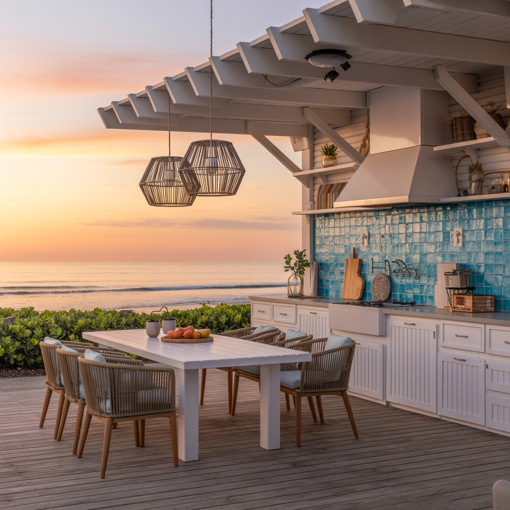 15 Best Outdoor Kitchen Ideas for Stylish Backyards 9 Coastal Inspired Kitchen