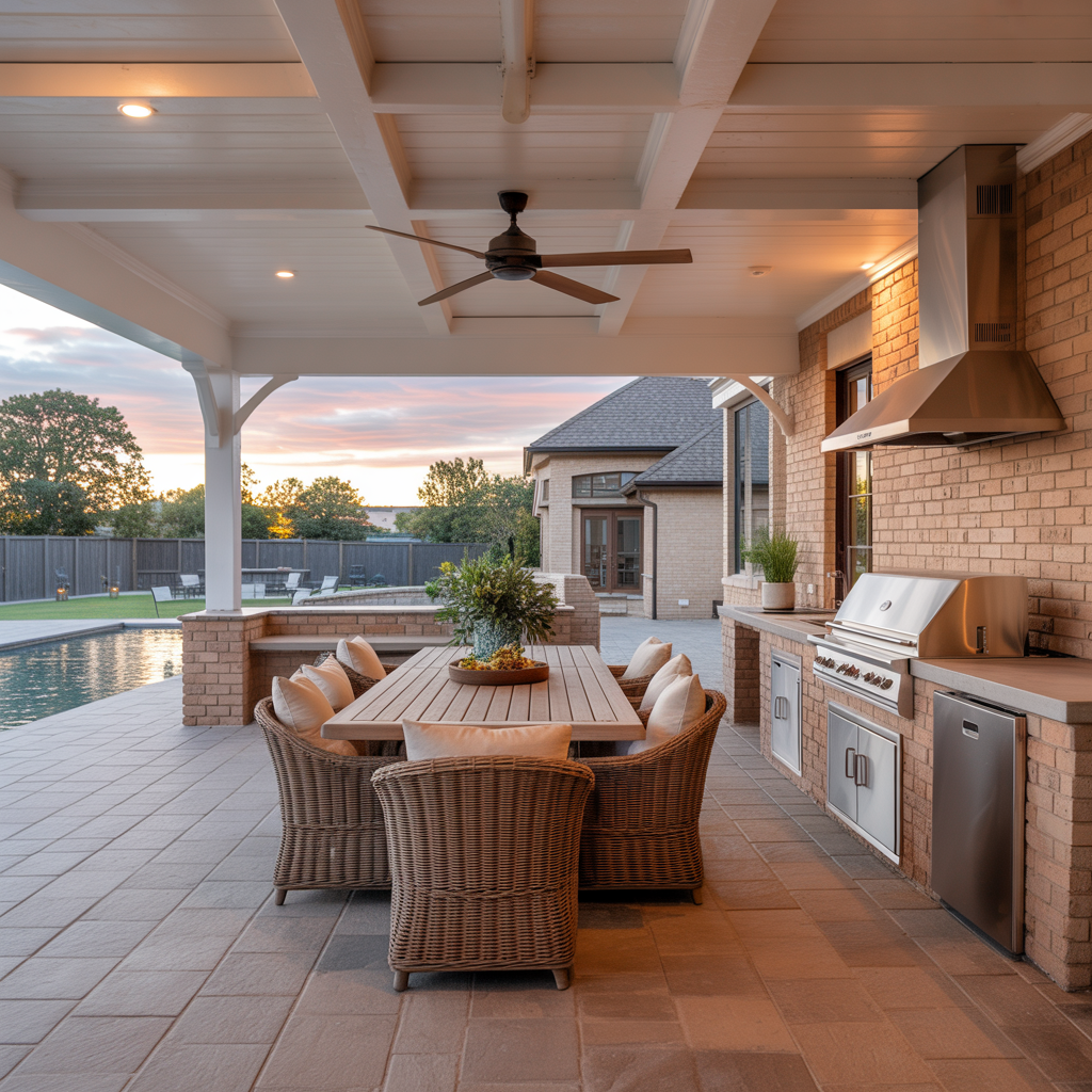 15 Best Outdoor Kitchen Ideas for Stylish Backyards 14 Covered Outdoor Kitchen with All-Season Use