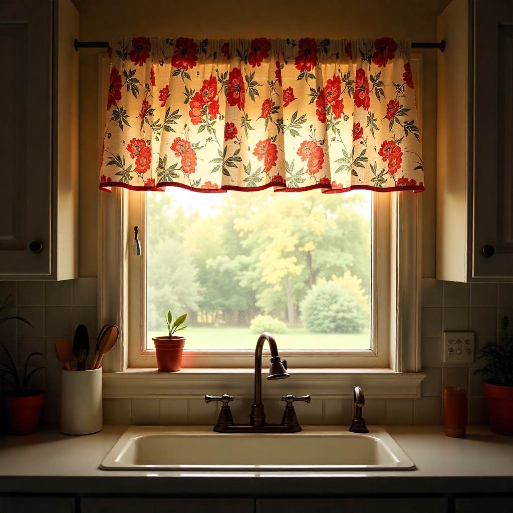 DIY Above Sink Curtains from Repurposed Fabrics