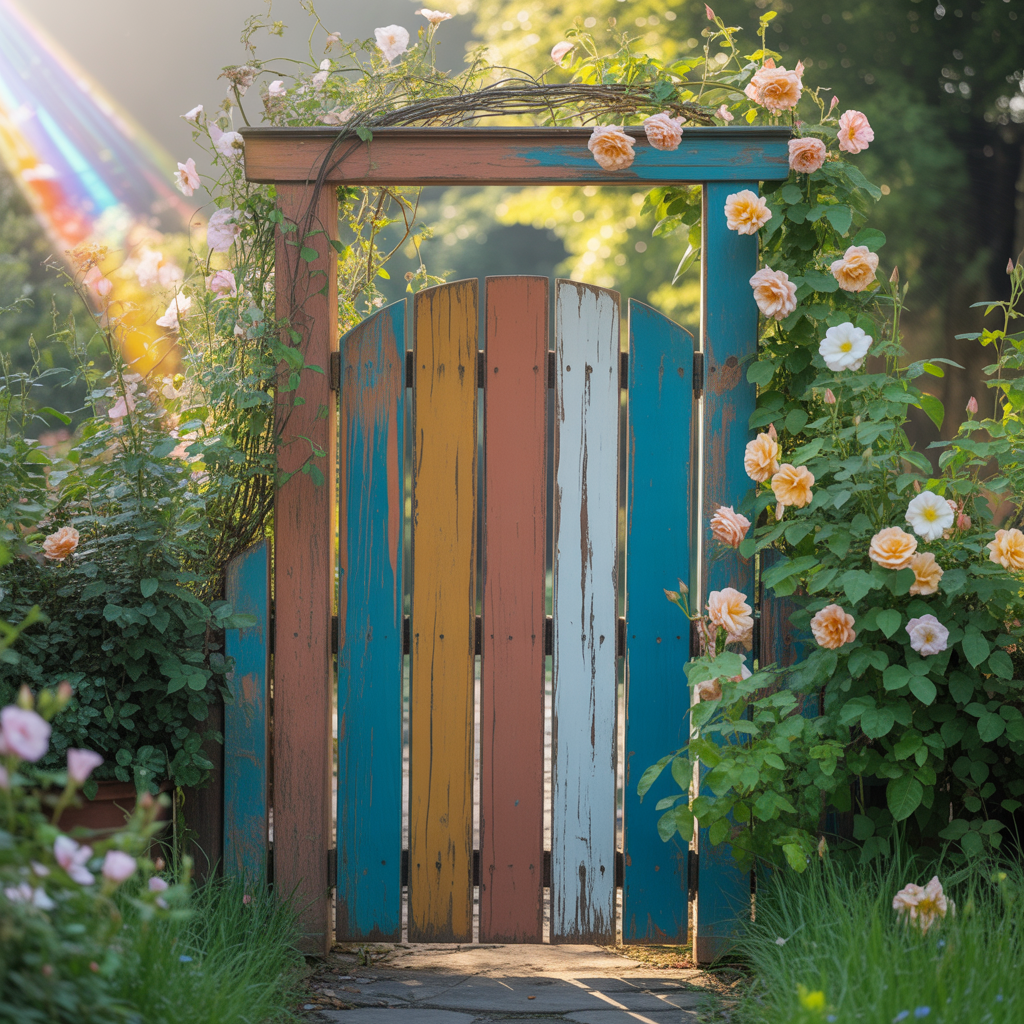 Distressed Painted Gate