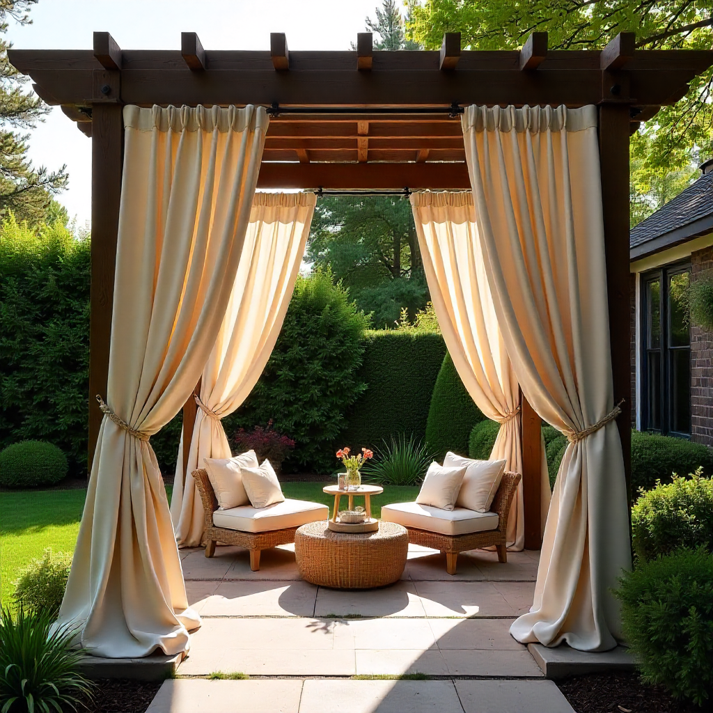 Draped Outdoor Curtains