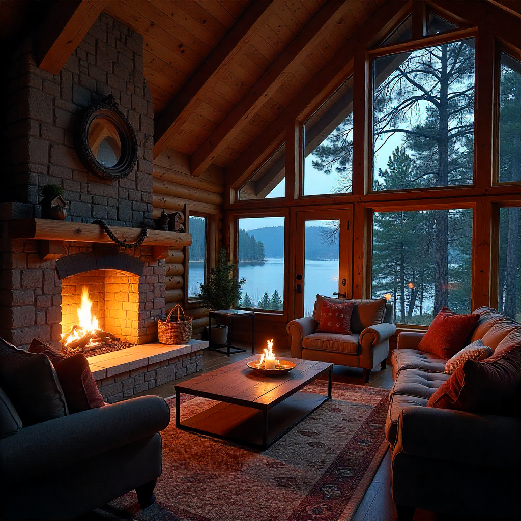 Fireplaces as the Heart of Cozy Lake Cabins