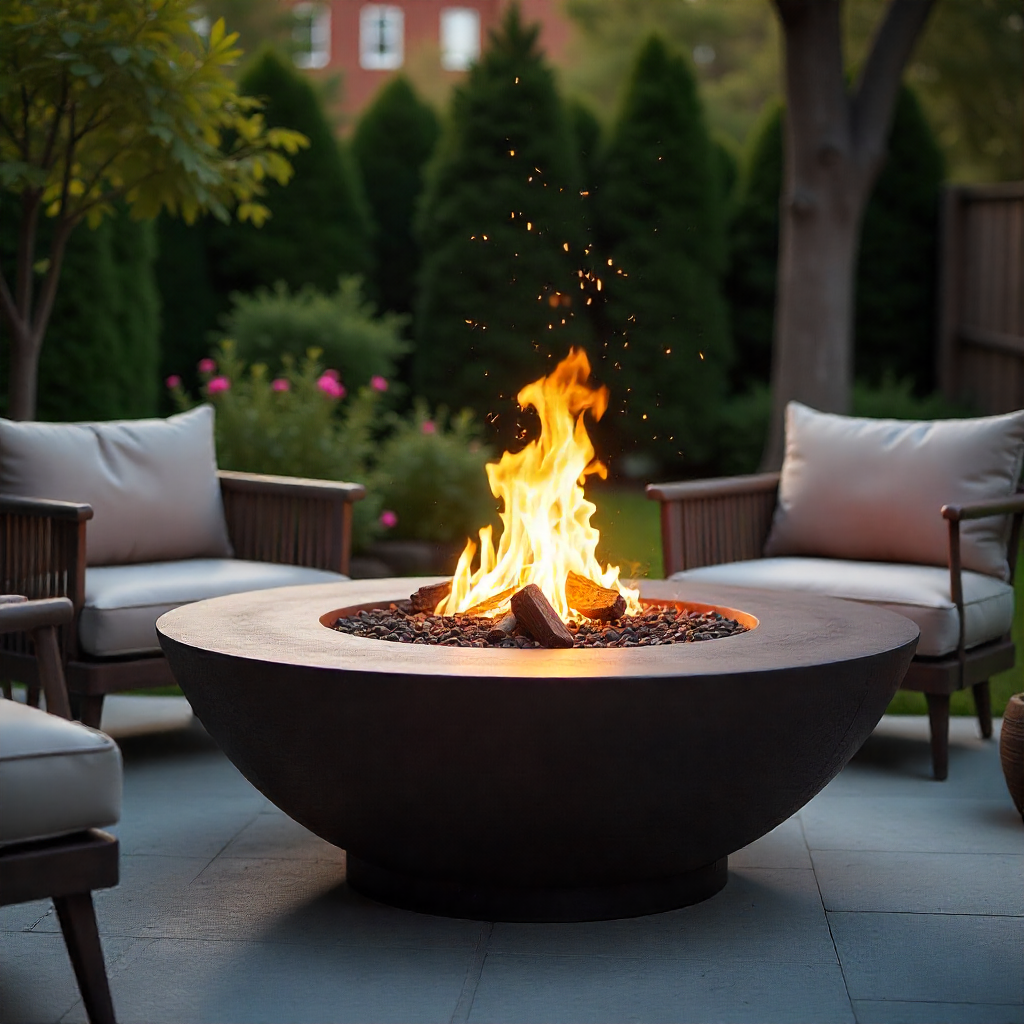 Gas-Powered Backyard Fire Pit