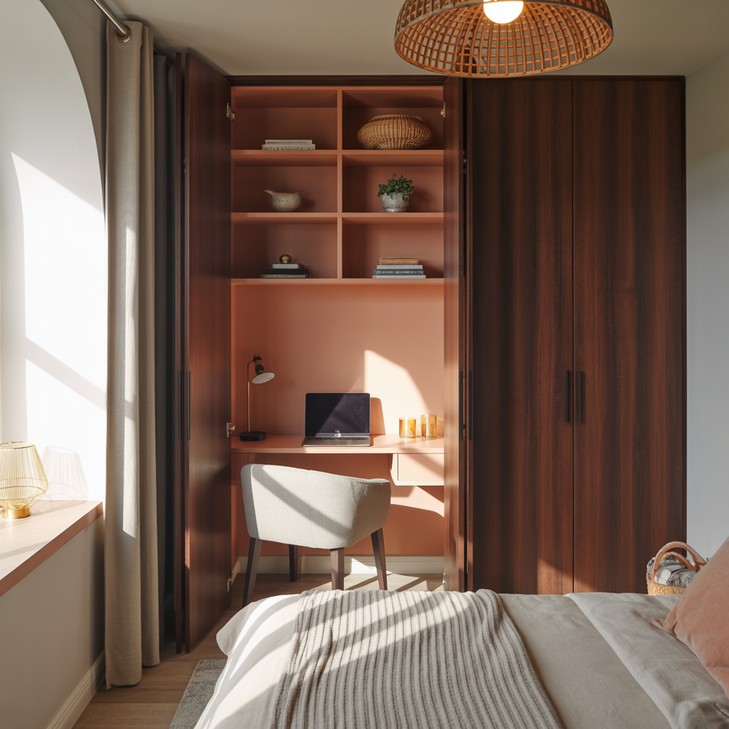 Hidden Office with Cabinet Design