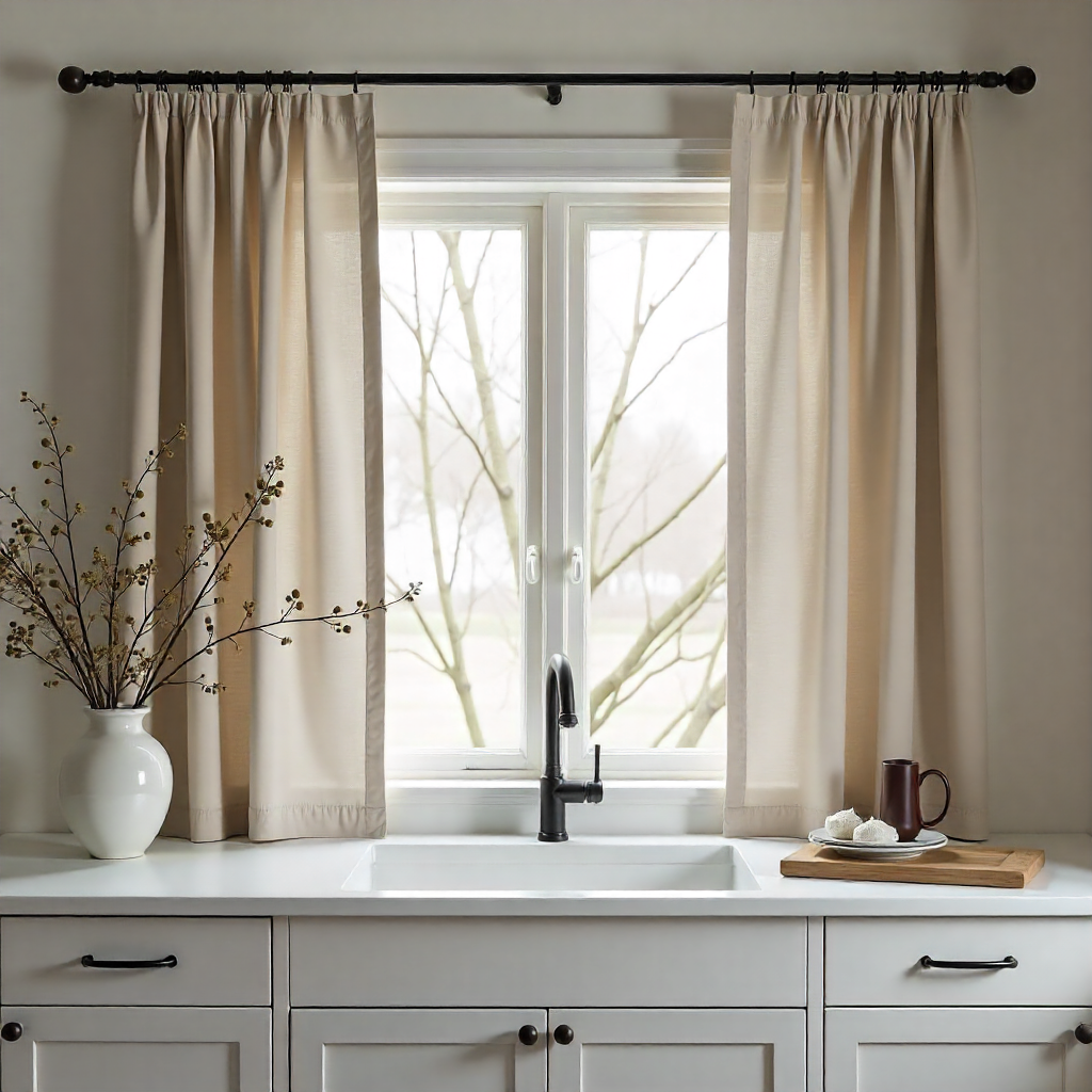 Neutral Beige or Gray Curtains