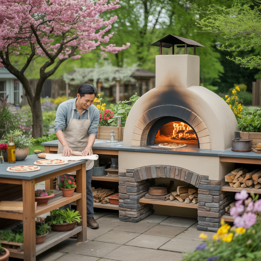 15 Best Outdoor Kitchen Ideas for Stylish Backyards 7 Pizza Oven Kitchen Setup