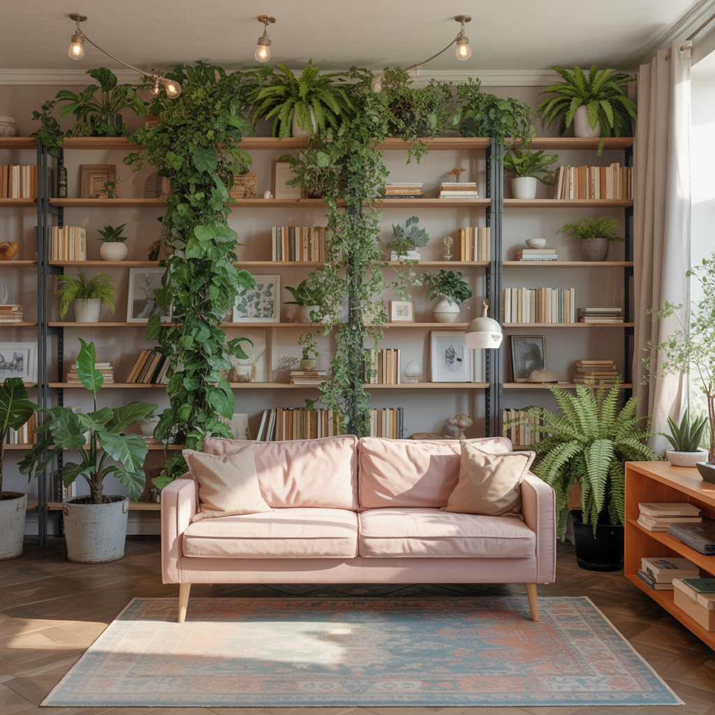 Plant Filled Apartments: 15 Ideas To Transform Your Home into a Green Oasis 5 Plant-Filled Bookshelves