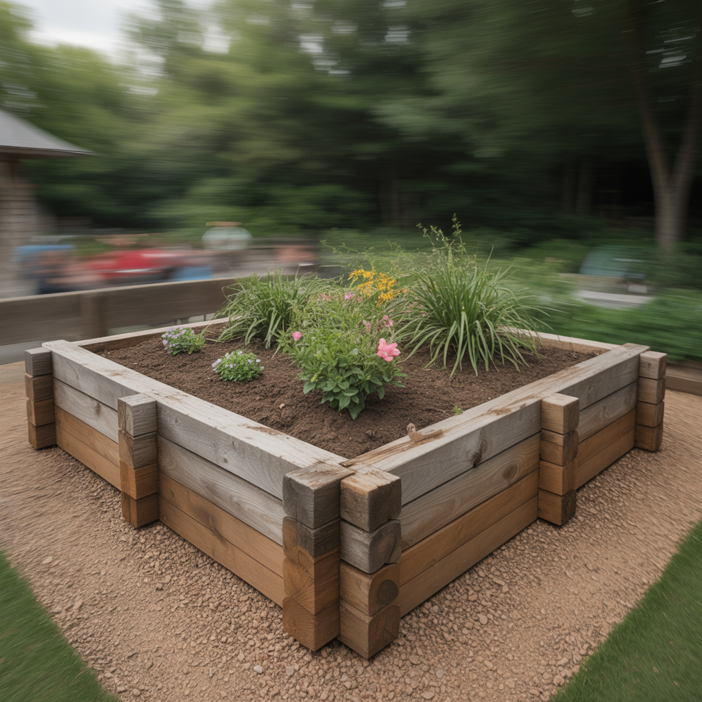 Garden Edging DIY: 15 Easy Ideas to Upgrade Your Yard 12 Railroad Tie or Timber Edging