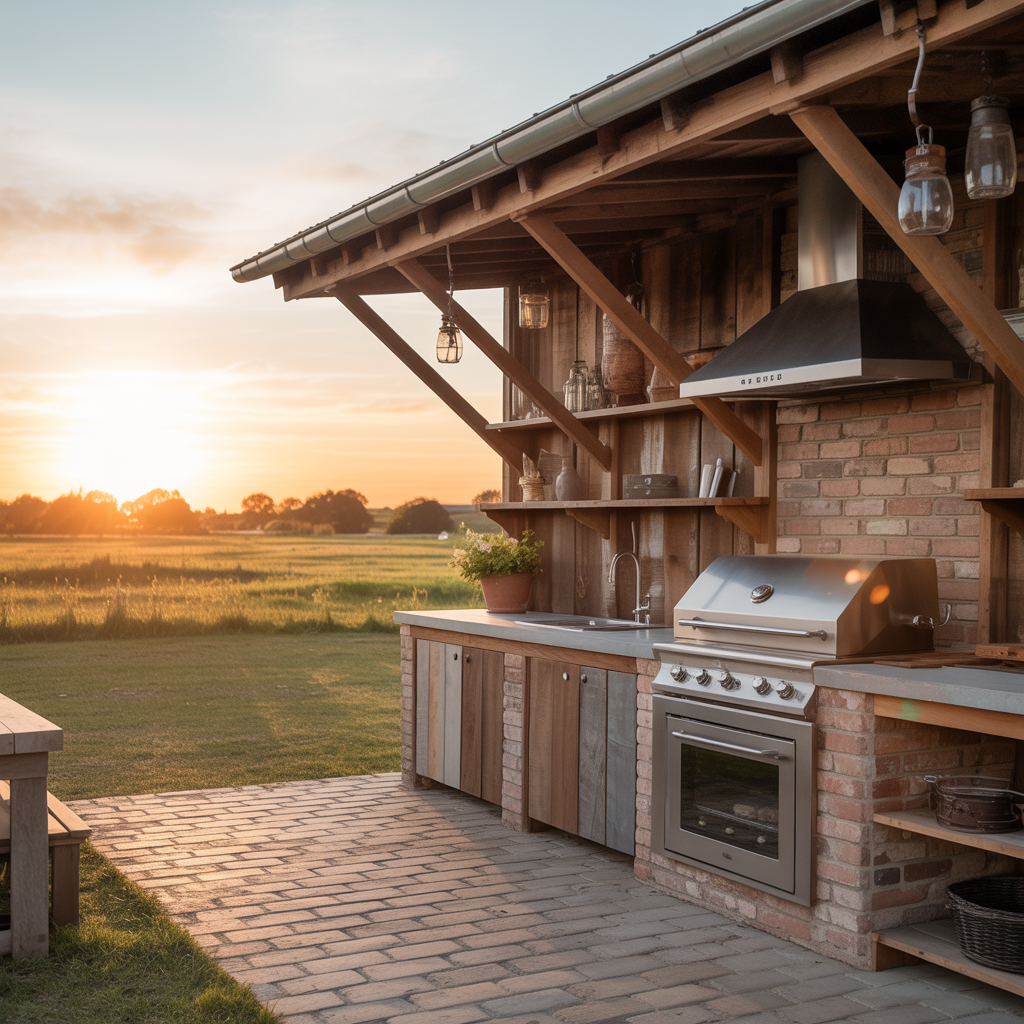 15 Best Outdoor Kitchen Ideas for Stylish Backyards 10 Rustic Farmhouse Outdoor Kitchen
