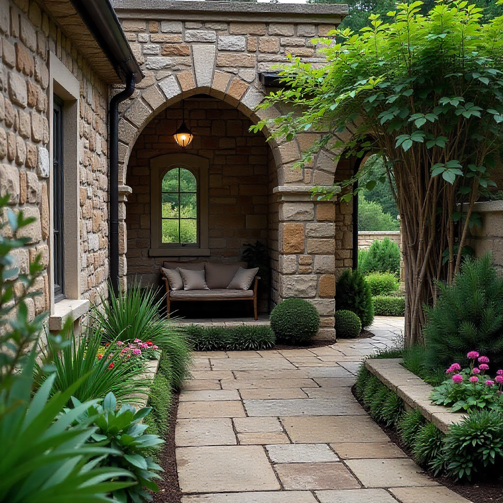 Rustic Stone Walls with Hidden Entrances
