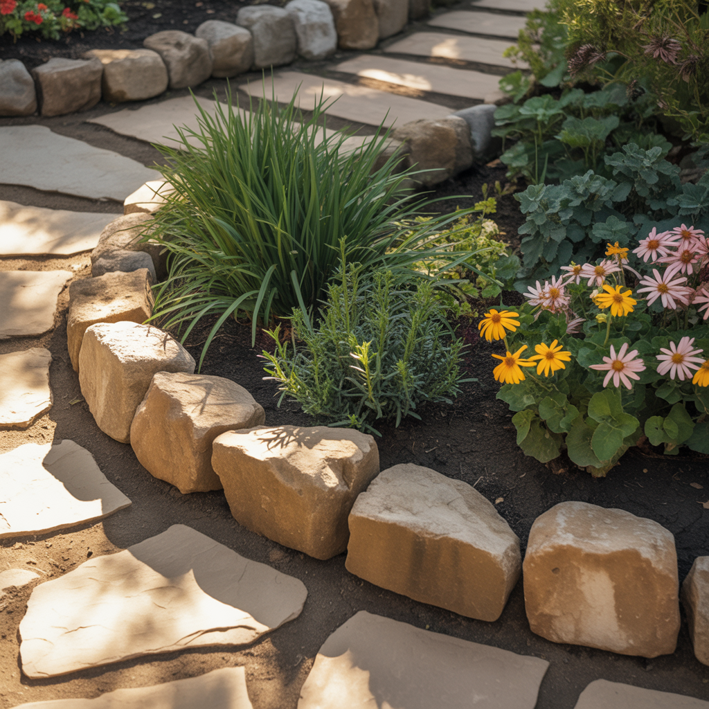Garden Edging DIY: 15 Easy Ideas to Upgrade Your Yard 2 Stone or Rock Garden Edging