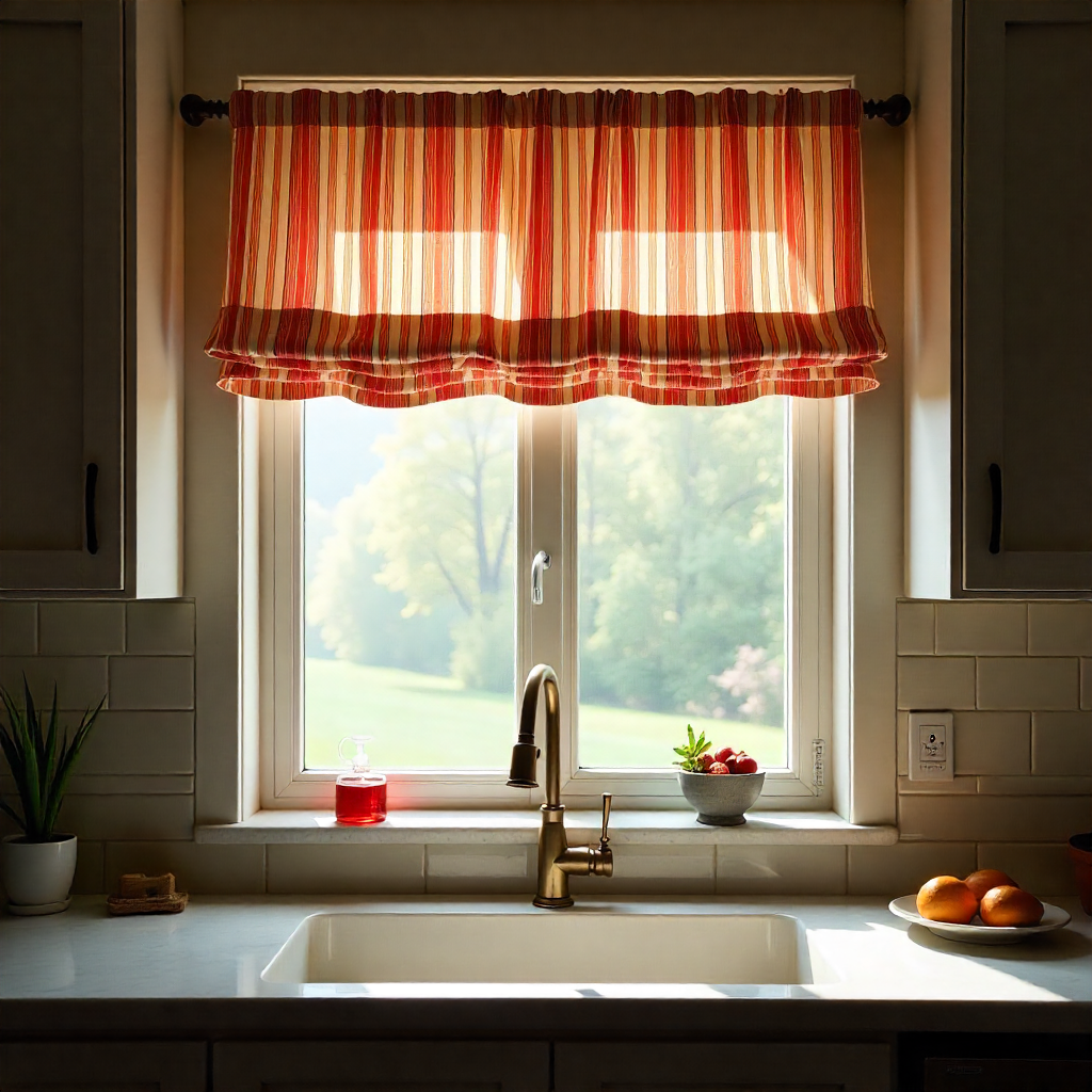 Striped Above Sink Curtains