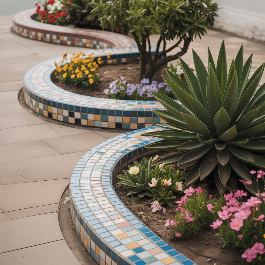 Garden Edging DIY: 15 Easy Ideas to Upgrade Your Yard 8 Tile or Mosaic Edging