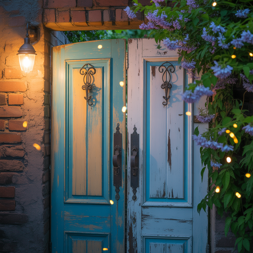 Vintage Door Turned Garden Gate