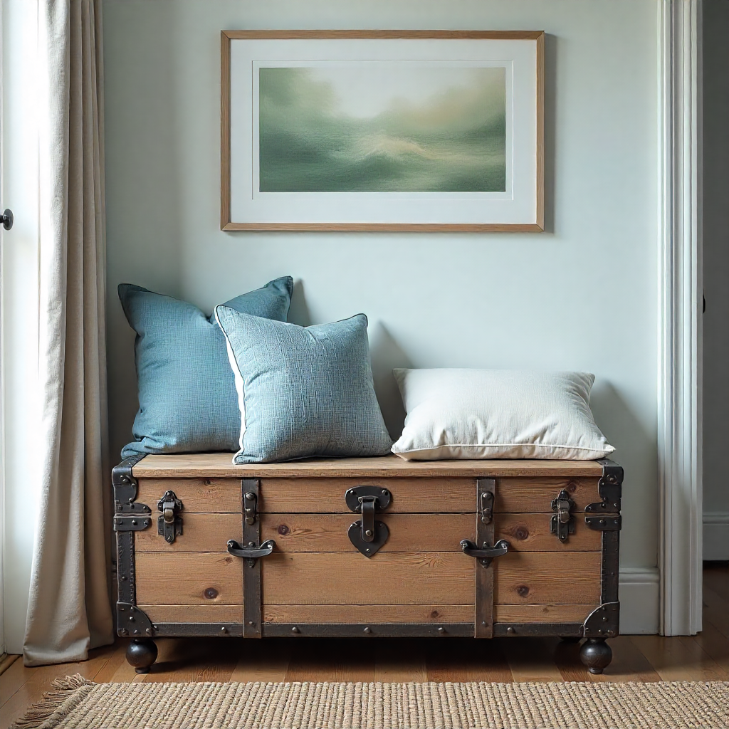 Vintage Trunk Bench with Character