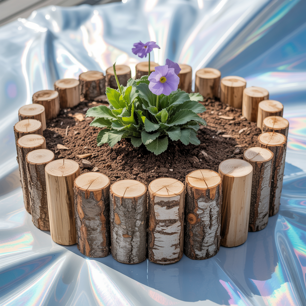 Garden Edging DIY: 15 Easy Ideas to Upgrade Your Yard 3 Wooden Log Garden Edging