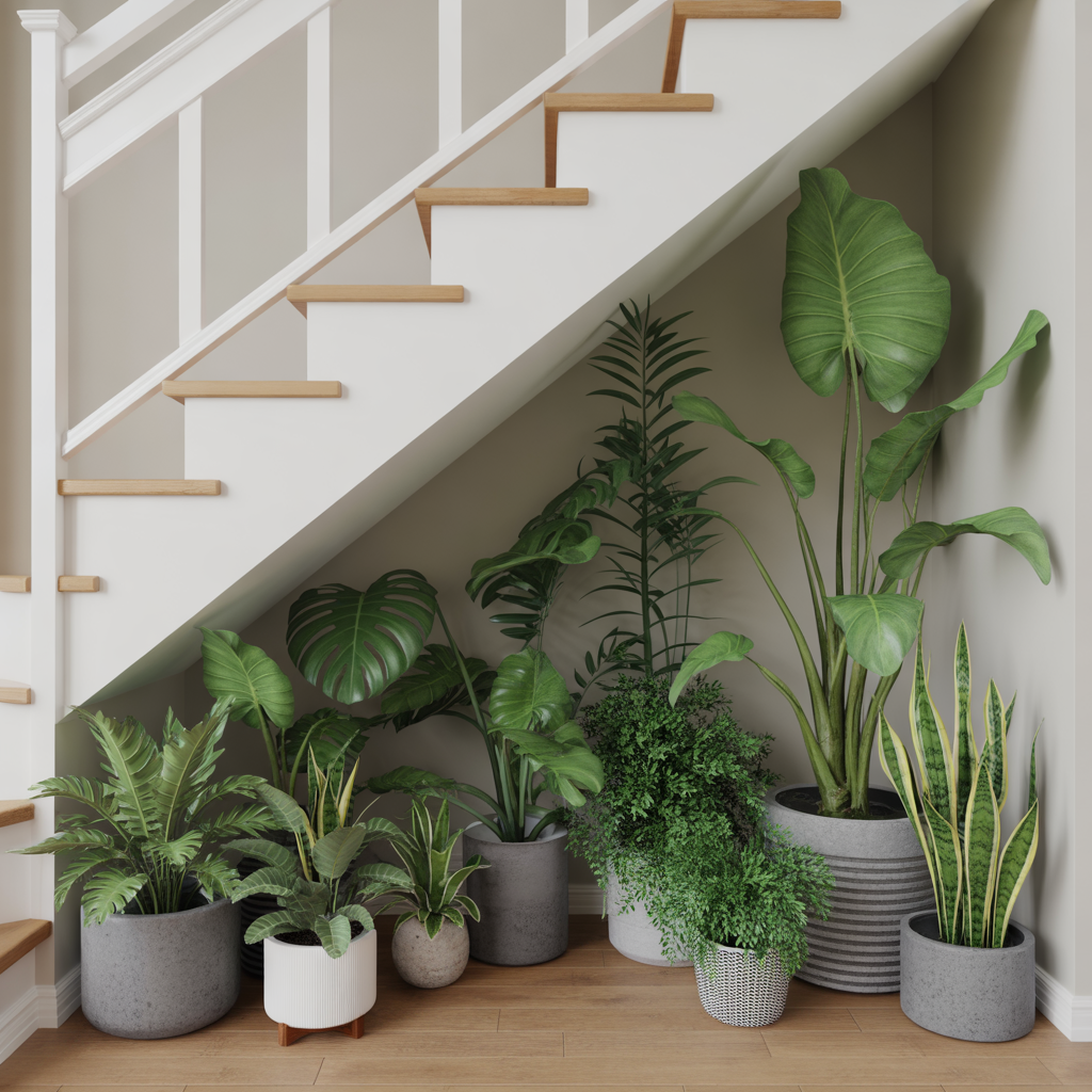 Indoor Mini Garden with Potted Plants