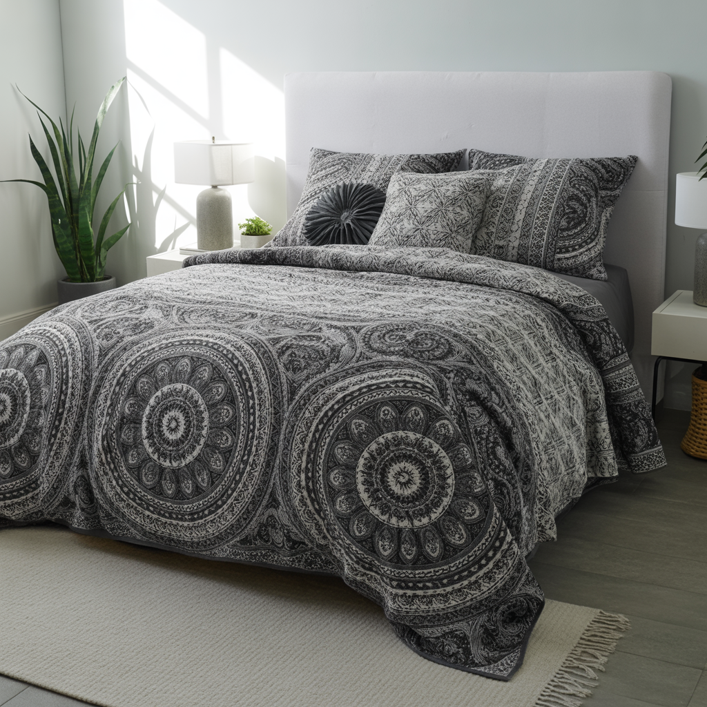 Statement Bedspread with Patterns