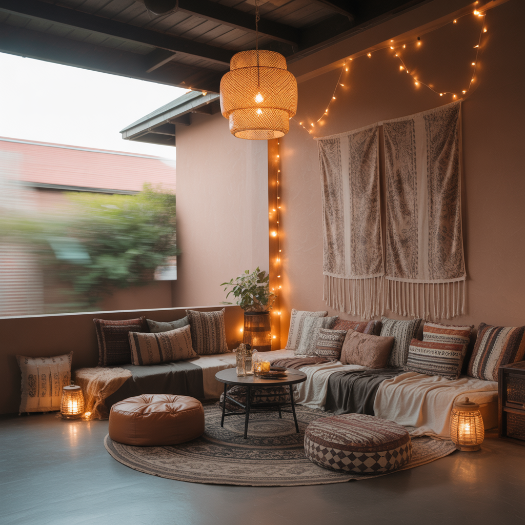 Cozy Boho Nook with Floor Cushions