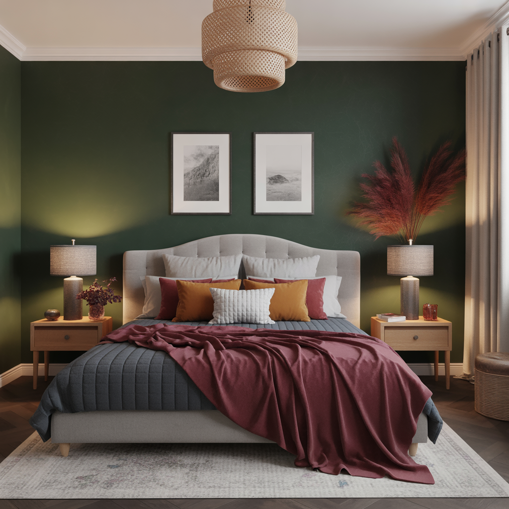 Cozy Winter Bedroom: 20 Beautiful Ideas to Create Warmth and Comfort 3 Incorporating Rich Winter Colors