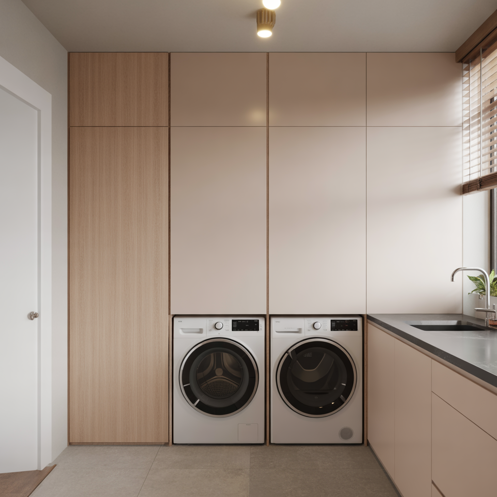 Laundry Under Stairs: 20 Creative and Practical Ideas to Maximize Space 4 Minimalist Laundry Zone