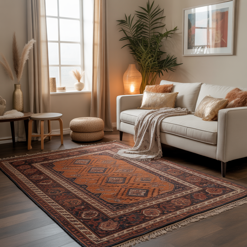 Layered Rugs for Boho Charm