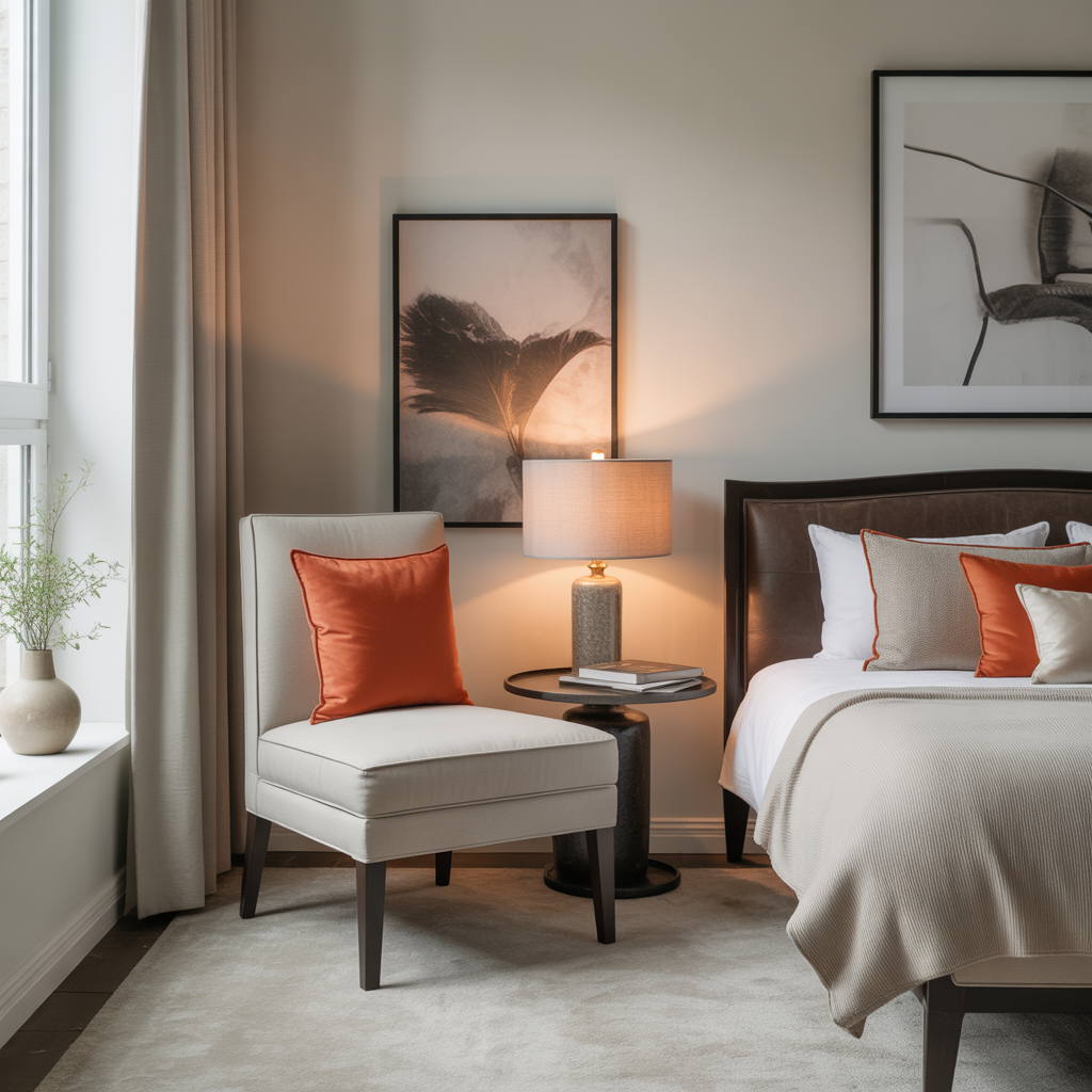 Small Bedroom Sitting Area: 15 Creative Ideas to Maximize Comfort and Style 2 Accent Chair with a Side Table