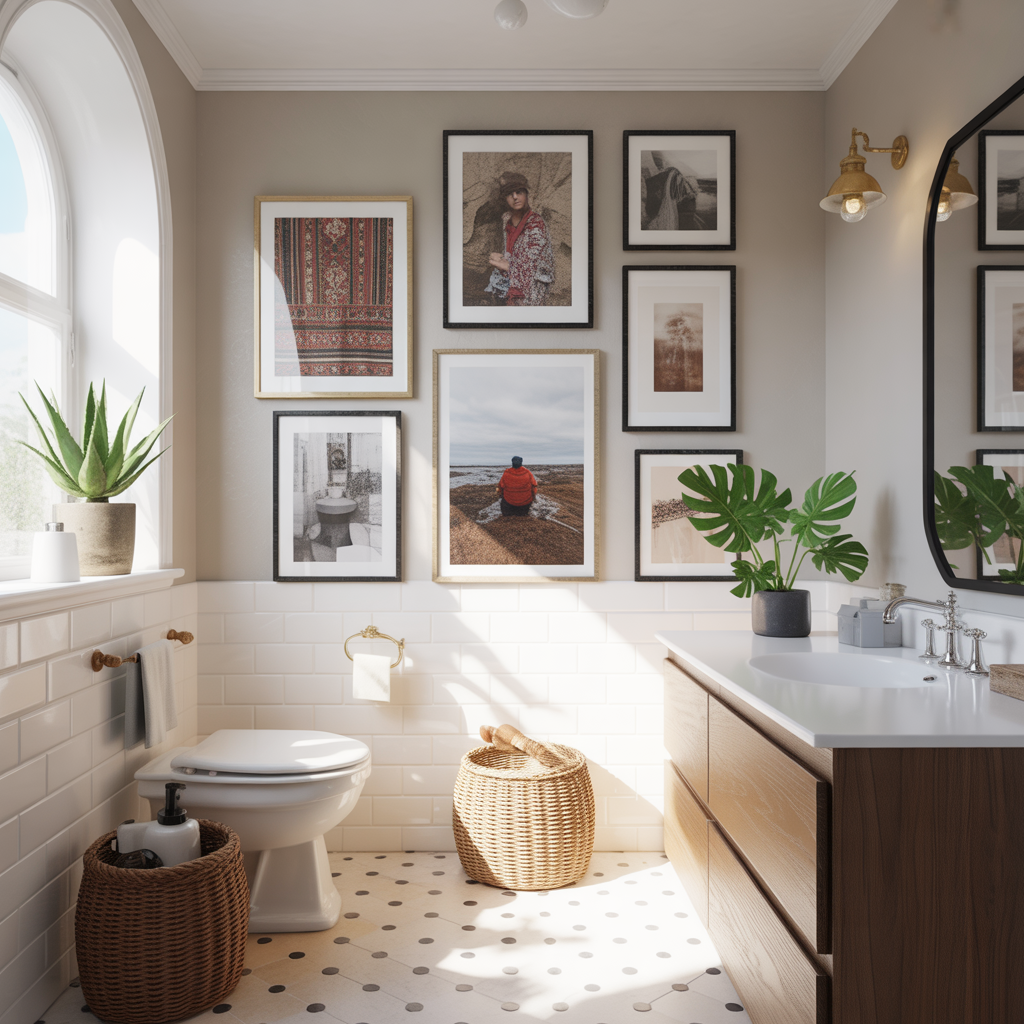 Boho Bathroom: 22 Creative Ideas for a Relaxed and Stylish Space 12 Artistic Gallery Walls