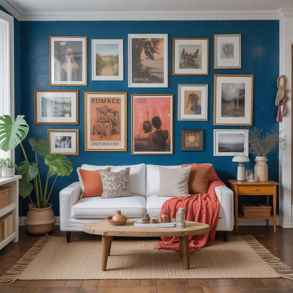 Boho Living Room: 18 Inspiring Ideas for a Cozy and Stylish Space 9 Artistic Gallery Walls