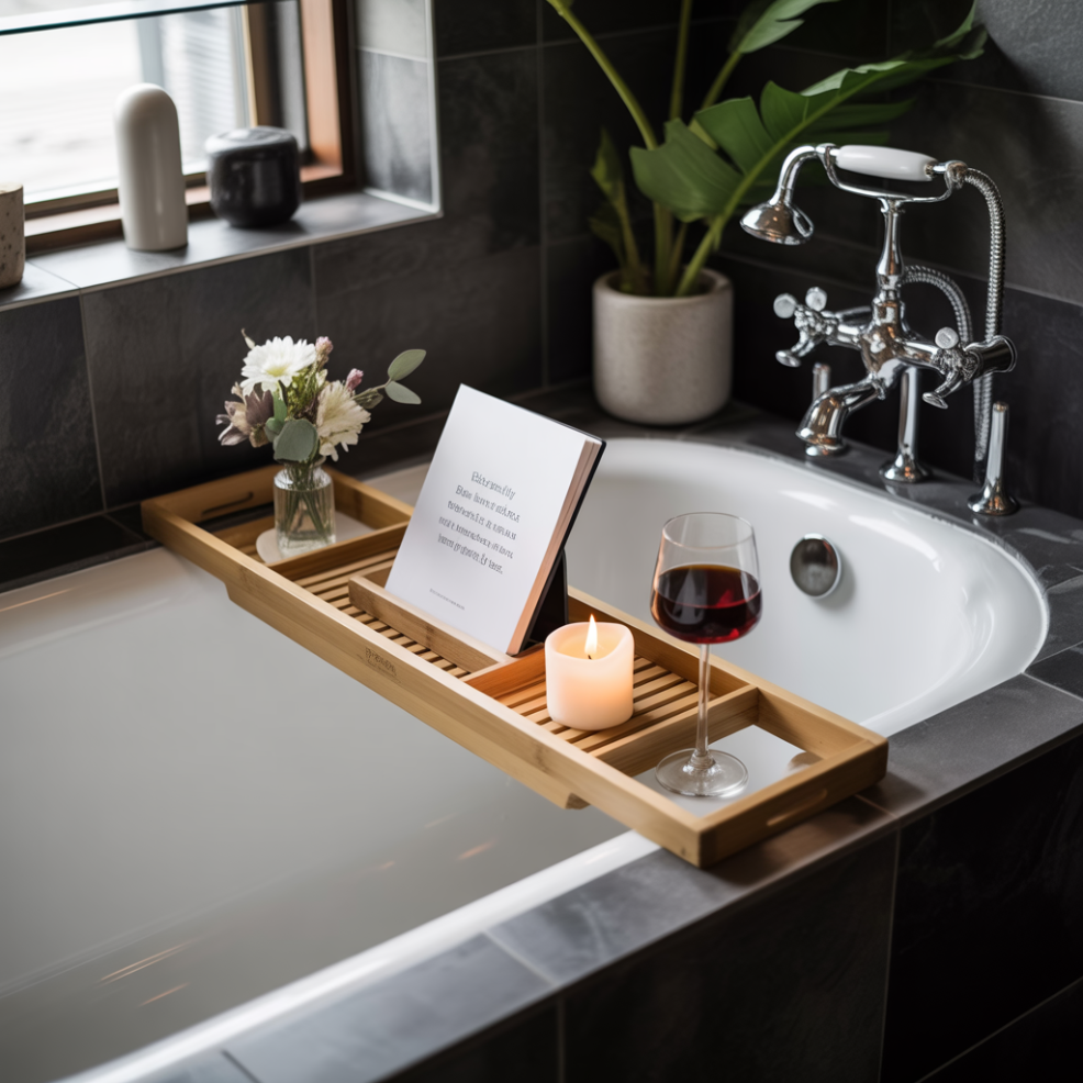Bathroom Tray Decor: 16 Inspiring Ideas to Elevate Your Space 14 Bathtub-Side Relaxation Tray