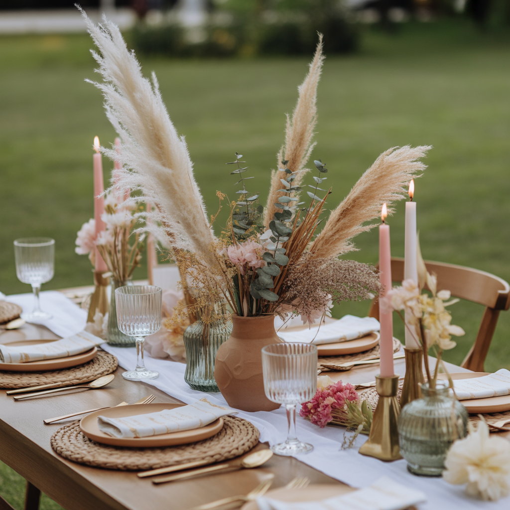 Boho-Inspired Centerpiece with Textures