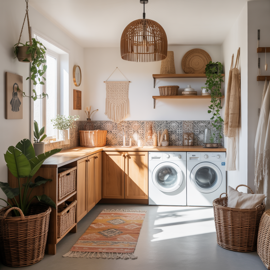 Boho Laundry Room :20 Inspiring Ideas to Create a Dreamy place 19 Boho Laundry Room