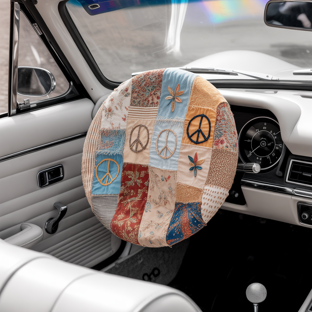 Boho Car Interior: 16 Stunning Ideas for a Free-Spirited Ride 3 Boho Steering Wheel Cover
