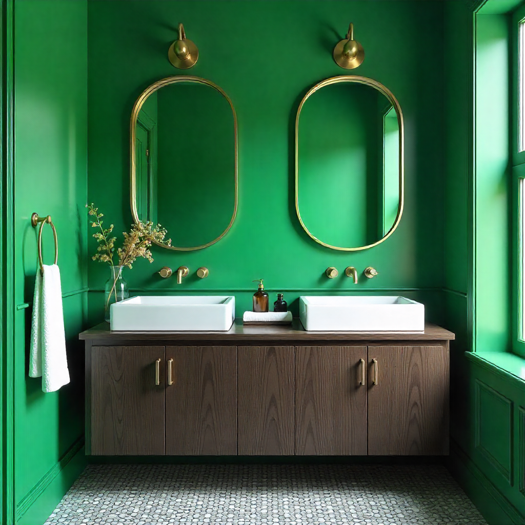 Bold Emerald Green Accent Wall