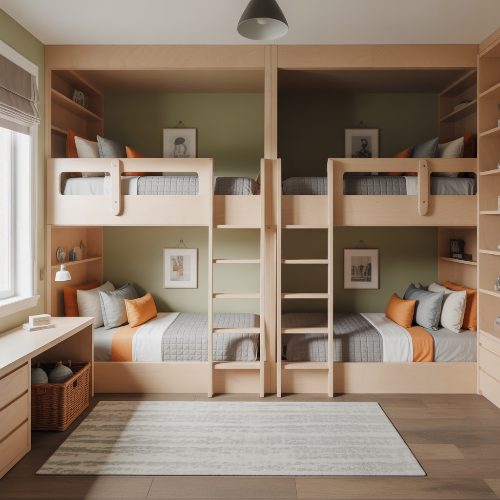 Bunk Room for Boys: 14 Creative and Practical Ideas to Maximize Space and Style 1 Built-In Bunks for a Streamlined Look
