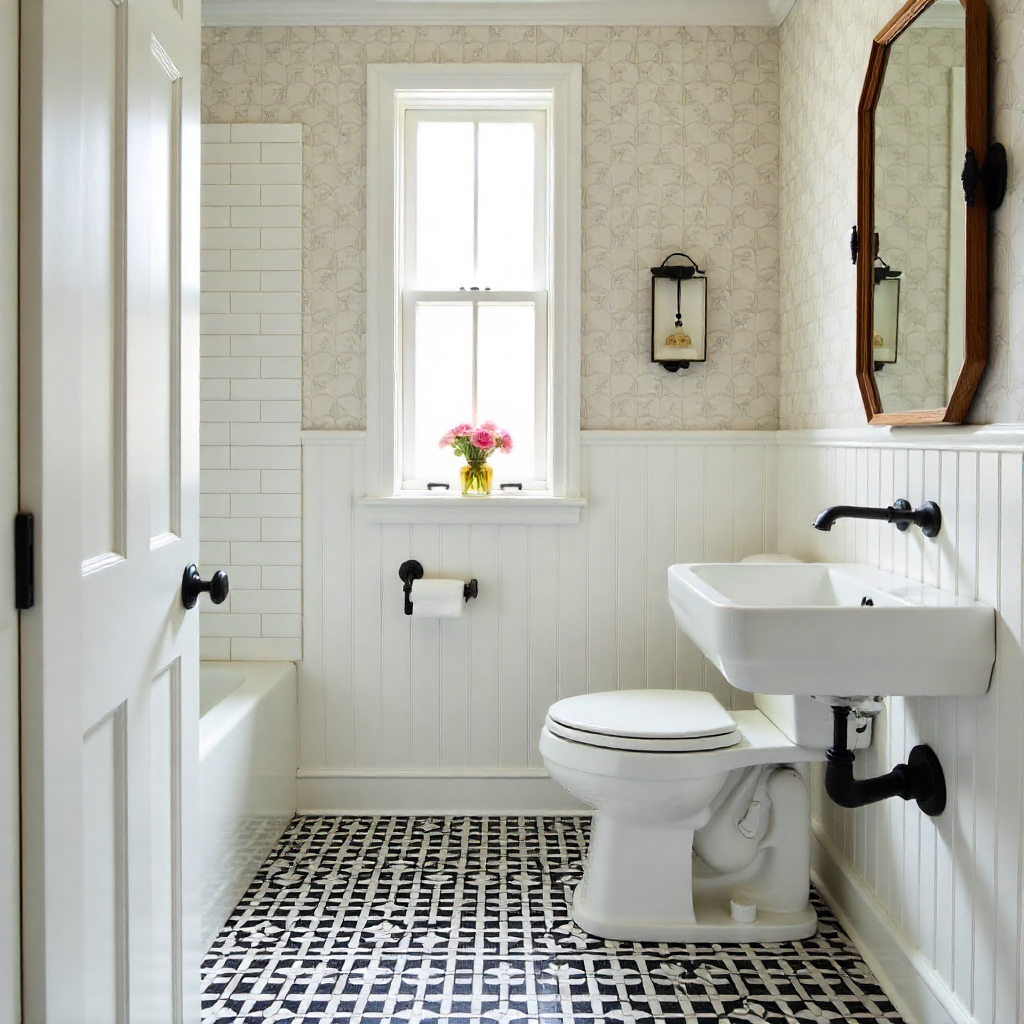 Powder Room Makeover: 20 Inspiring Ideas to Transform Your Space 9 Choose a Unique Floor Design