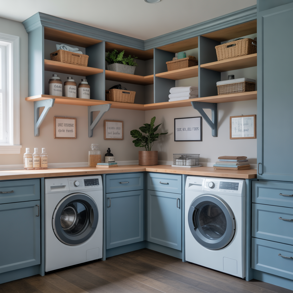 Corner Shelves for Small Laundry Rooms
