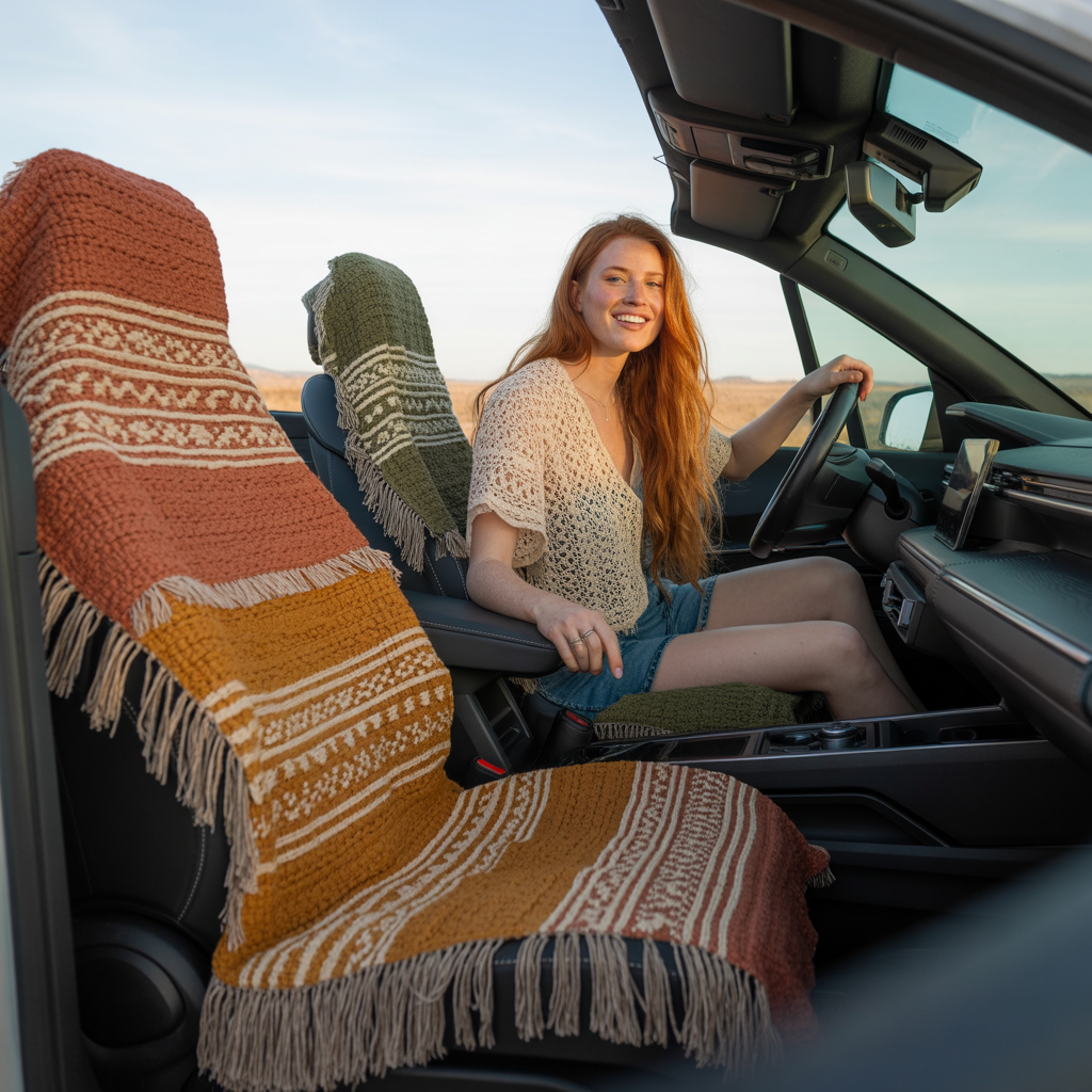 Boho Car Interior: 16 Stunning Ideas for a Free-Spirited Ride 1 Cozy Bohemian Seat Covers