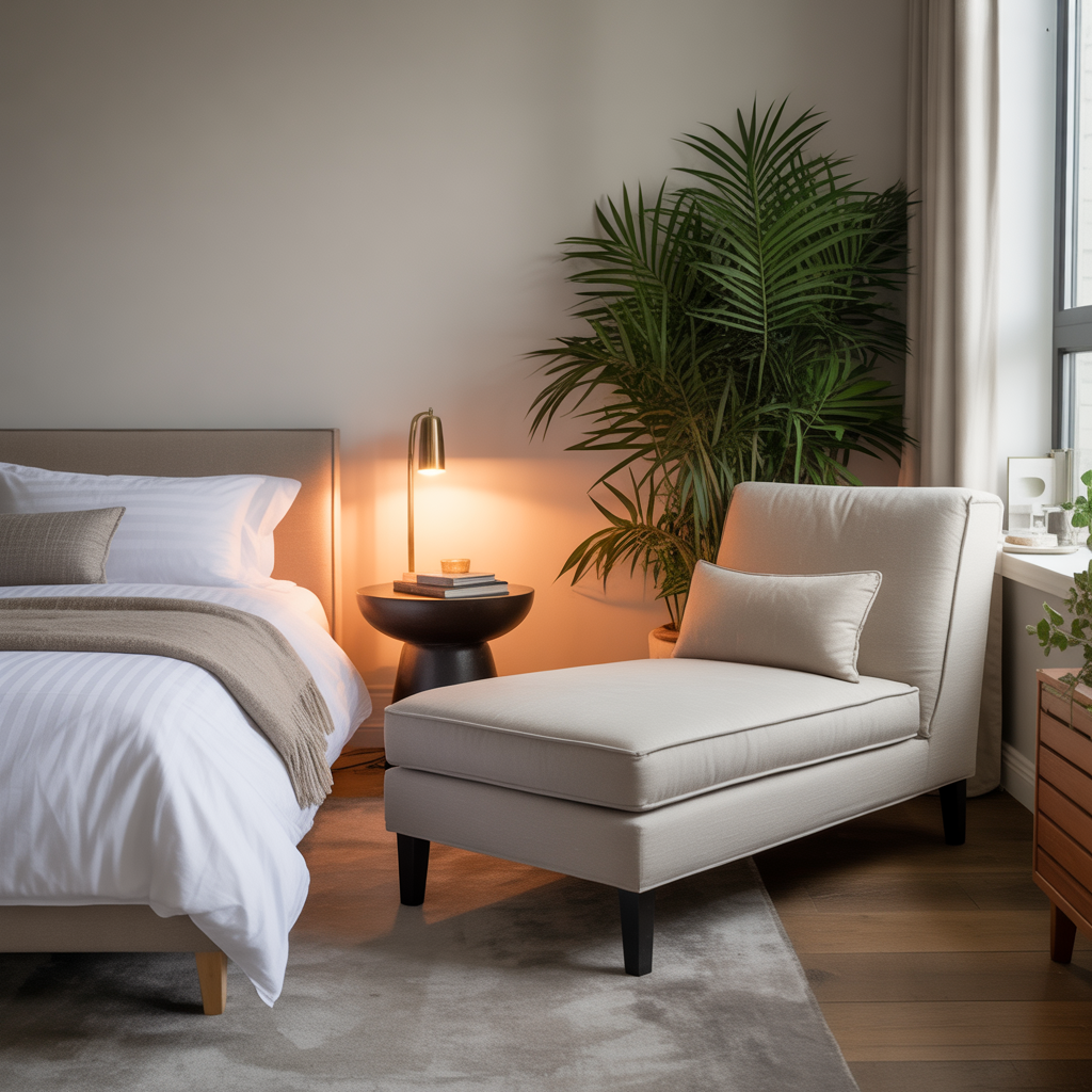 Small Bedroom Sitting Area: 15 Creative Ideas to Maximize Comfort and Style 4 Cozy Chaise Lounge by the Bed