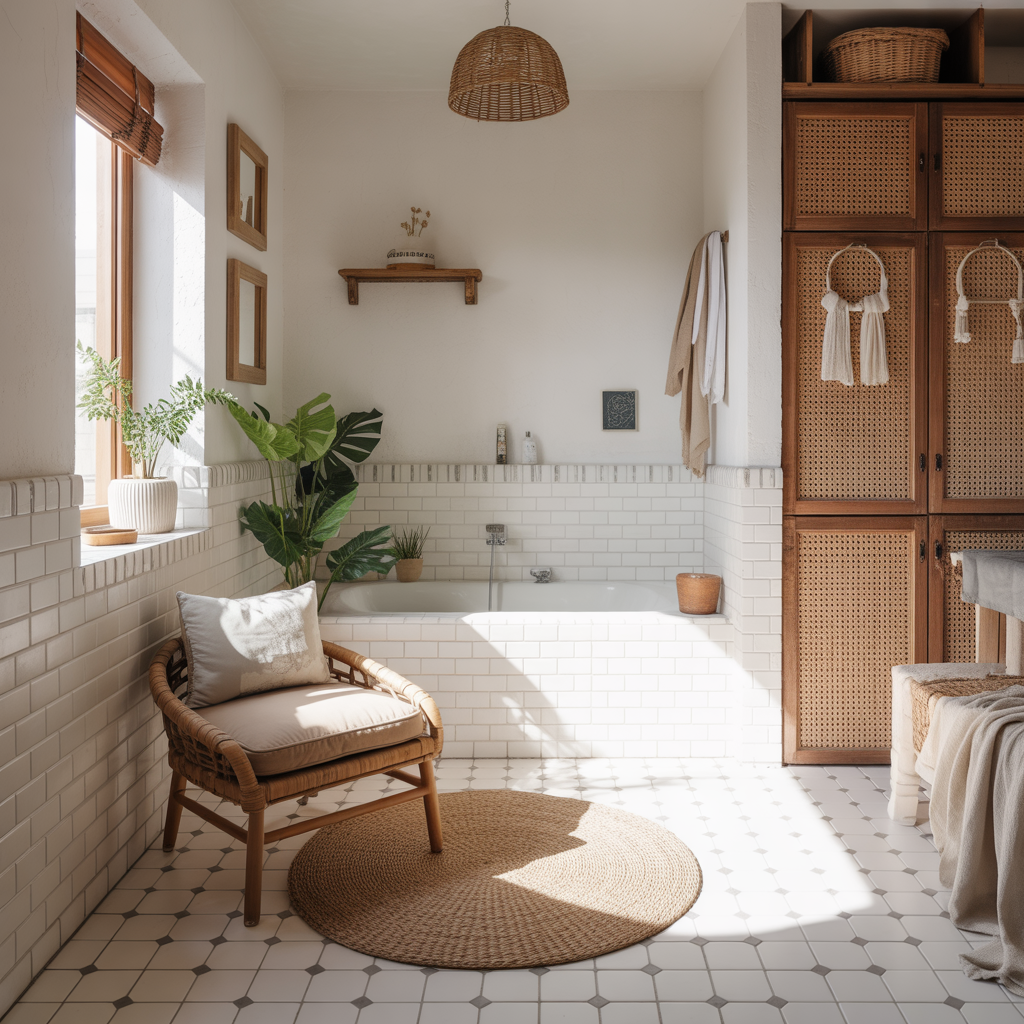 Boho Bathroom: 22 Creative Ideas for a Relaxed and Stylish Space 22 Cozy Seating Corners for Boho Bathroom