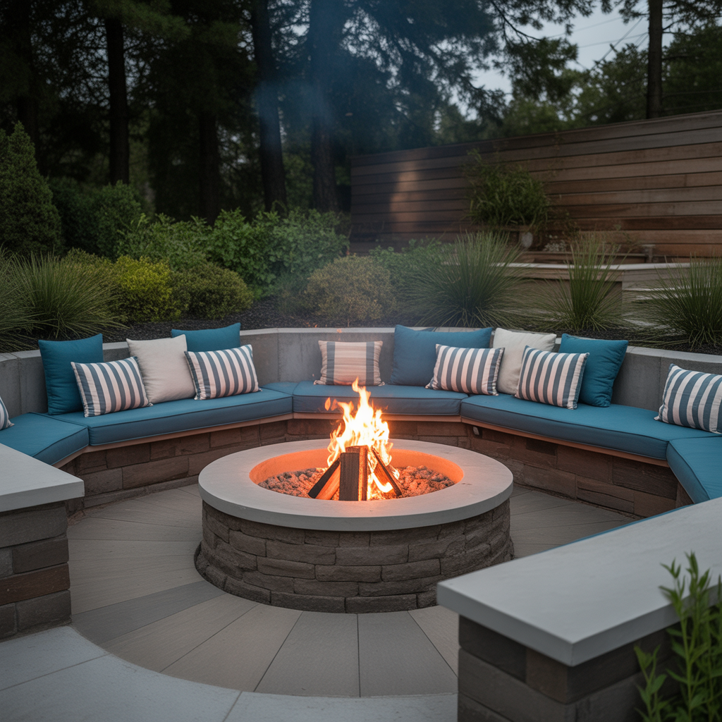 Cozy Sunken Fire Pit Area