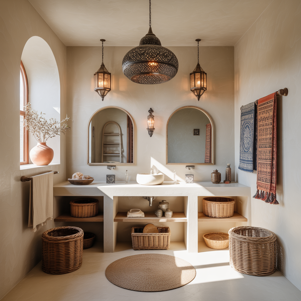 Boho Bathroom: 22 Creative Ideas for a Relaxed and Stylish Space 15 Cultural Accents and Handcrafted Pieces