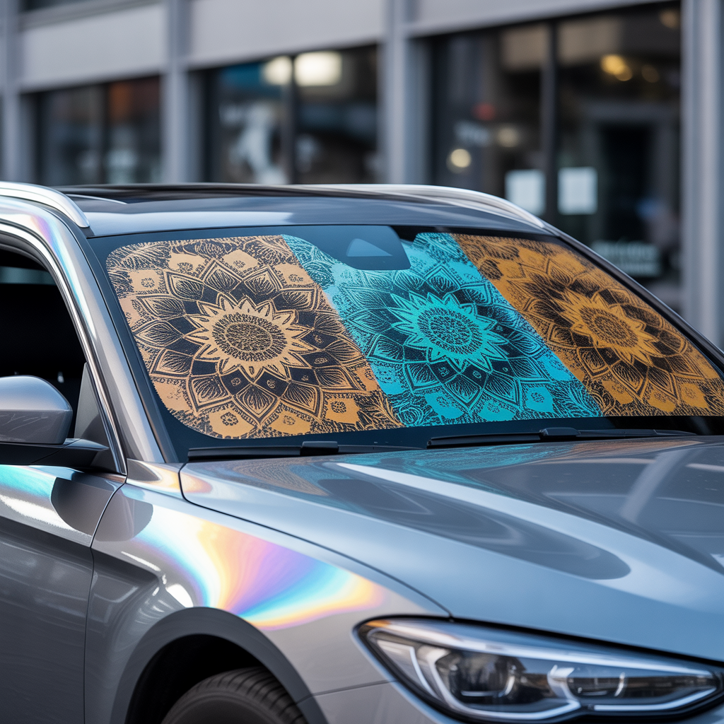 Boho Car Interior: 16 Stunning Ideas for a Free-Spirited Ride 12 Customized Bohemian Sunshades