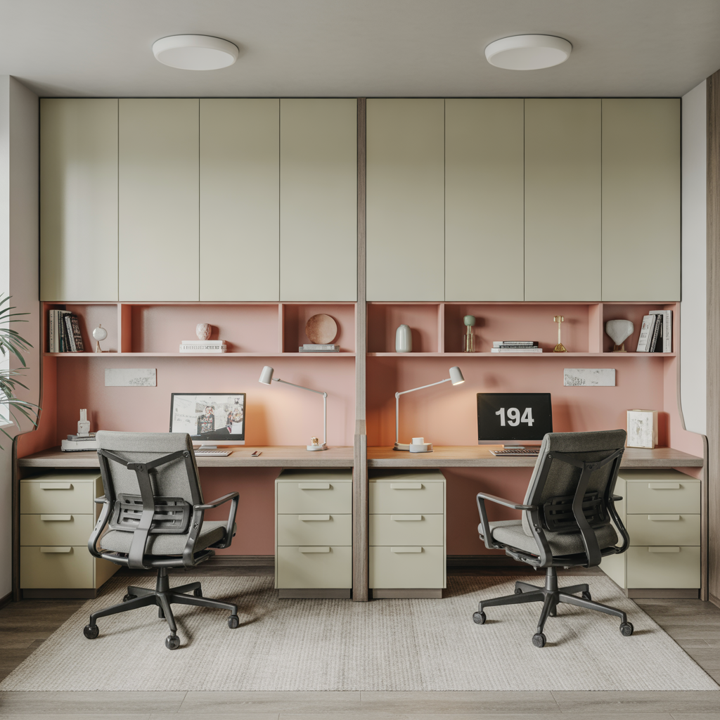 Small Home Office Double Desk :15 Ideas for smart and Productivity Style 13 Double Desk with Personalized Work Zones