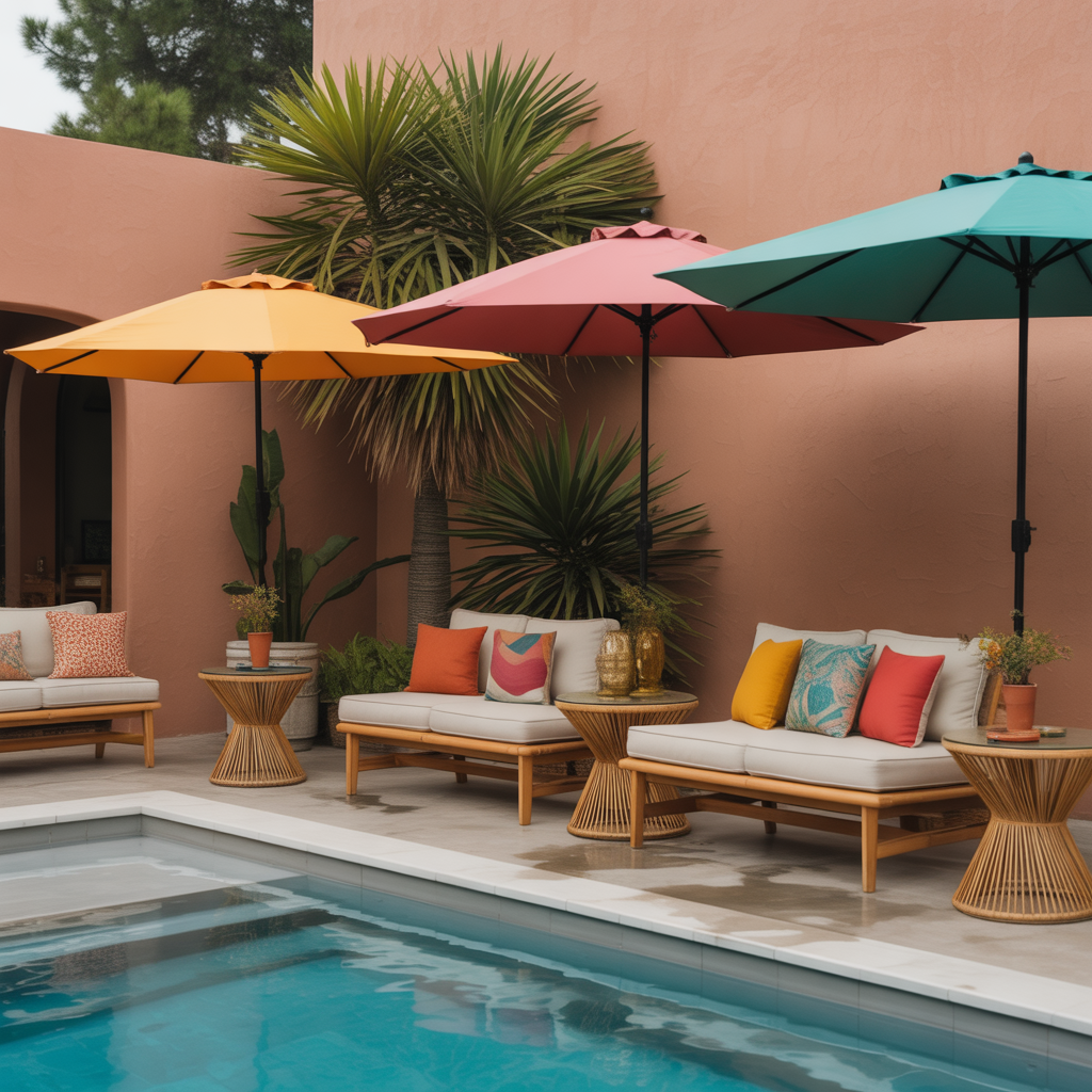 Boho Pool Area : 15 Stunning Ways to Transform Your Backyard Oasis 7 Embrace Earthy and Vibrant Color Palettes