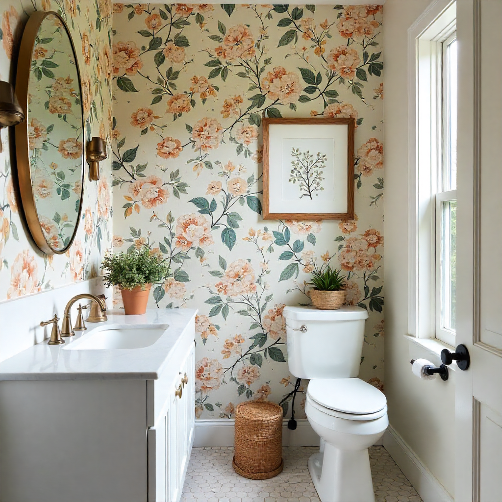 Powder Room Makeover: 20 Inspiring Ideas to Transform Your Space 1 Embrace Statement Wallpaper